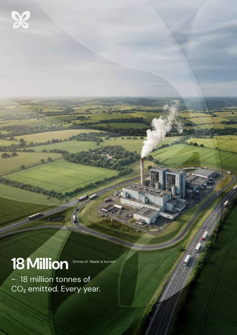 Concept plate — Incineration: stacks releasing emissions